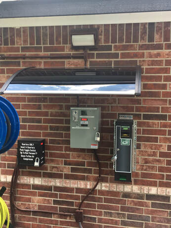 Coin box units installed under building overhang with proper weather protection
